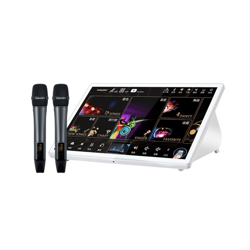 2023 White 101 Touchscreen Karaoke Machine